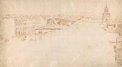 Sketch for the Eidometropolis- Panorama, Great Surrey Street and Christchurch, Southwark by Thomas Girtin